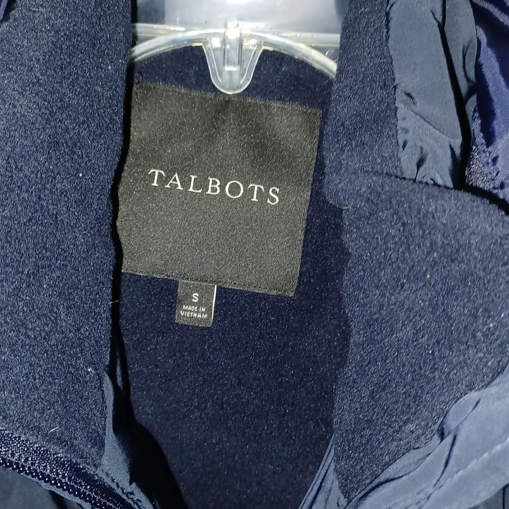 Talbots Dark Blue Puffer Coat with Faux Fur Hood - Picture 4 of 13